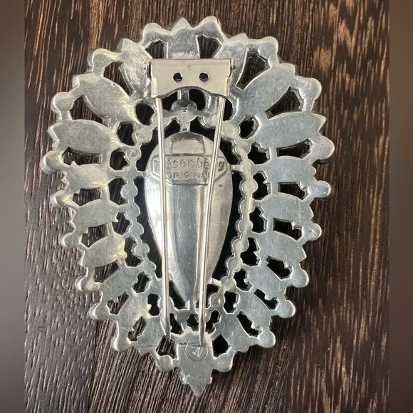 Vintage 1930’s-1940’s Eisenberg Original Clear Rhinestone Fur Clip B12 - Picture 2 of 8